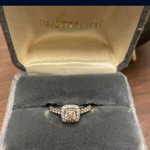 Macy's Silver Diamond Halo Ring